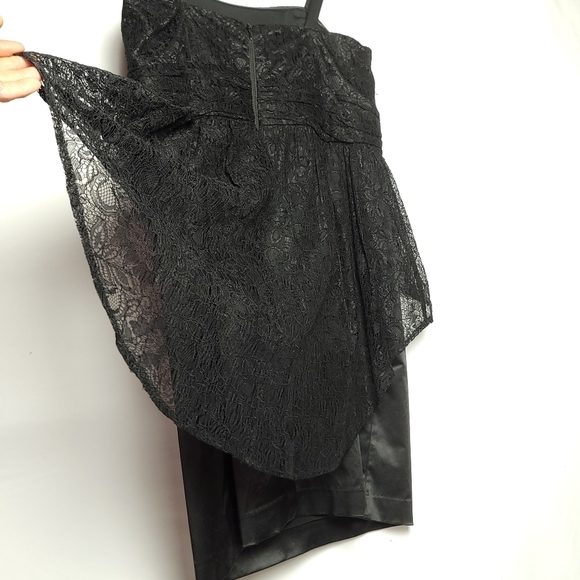 *****HOST PICK***Noir Lace/Satin Fit & Flare Hi-Low Mermaid Dress Sz 14 Blk **** - Picture 4 of 8